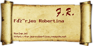 Fürjes Robertina névjegykártya